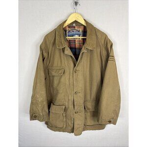 Vintage Dunbrooke Upstream Canvas Barn Coat Plaid Lined Chore Jacket Mens L